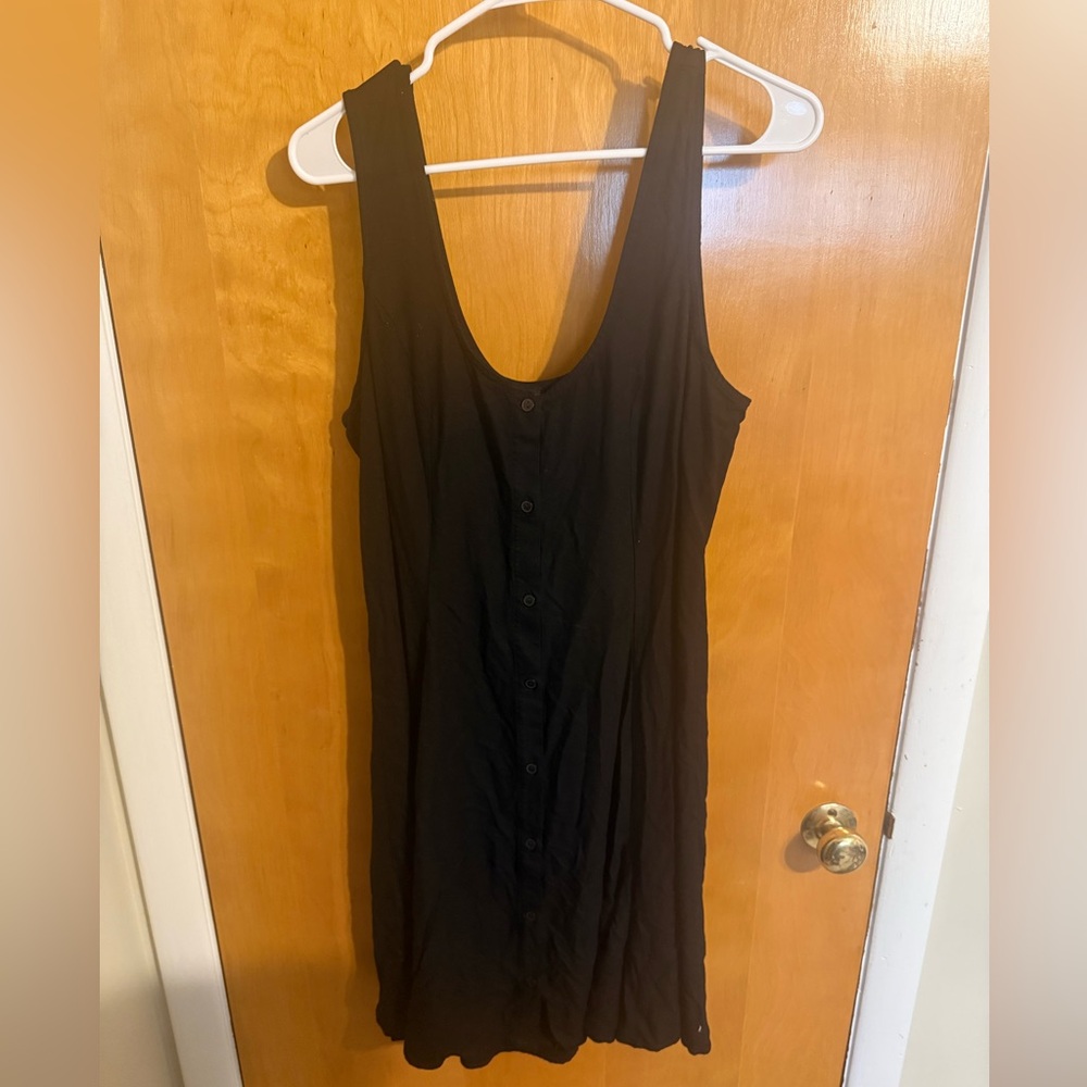Old Navy Black Sleeveless Button-Down Dress size L Tall